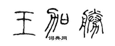 陈声远王加胜篆书个性签名怎么写