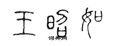 陈声远王昭如篆书个性签名怎么写