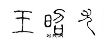 陈声远王昭尤篆书个性签名怎么写