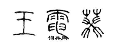 陈声远王电葵篆书个性签名怎么写