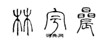 陈声远林宇晨篆书个性签名怎么写