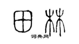 陈声远田林篆书个性签名怎么写