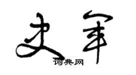 曾庆福史军草书个性签名怎么写