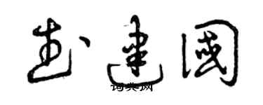 曾庆福武建国草书个性签名怎么写