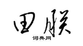 梁锦英田朕草书个性签名怎么写