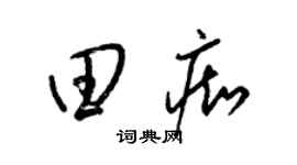 梁锦英田痴草书个性签名怎么写