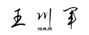 梁锦英王川军草书个性签名怎么写