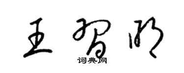 梁锦英王习明草书个性签名怎么写