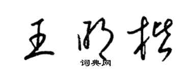 梁锦英王明楷草书个性签名怎么写