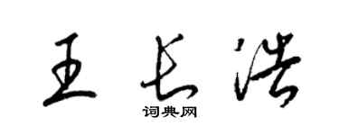 梁锦英王长浩草书个性签名怎么写