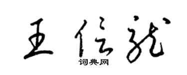 梁锦英王信龙草书个性签名怎么写