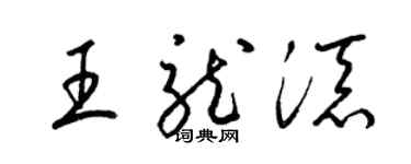 梁锦英王龙添草书个性签名怎么写