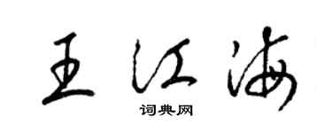 梁锦英王江海草书个性签名怎么写