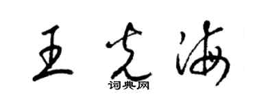 梁锦英王光海草书个性签名怎么写