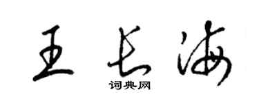 梁锦英王长海草书个性签名怎么写