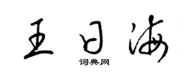 梁锦英王日海草书个性签名怎么写