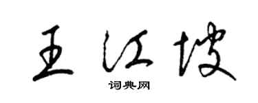 梁锦英王江坡草书个性签名怎么写