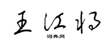 梁锦英王江将草书个性签名怎么写