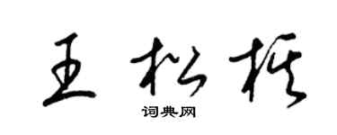 梁锦英王松棋草书个性签名怎么写