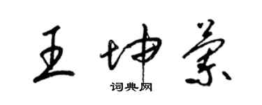 梁锦英王坤兰草书个性签名怎么写