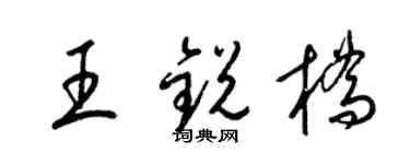 梁锦英王锐桥草书个性签名怎么写