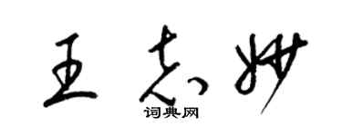 梁锦英王志妙草书个性签名怎么写