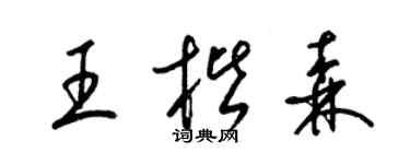 梁锦英王楷森草书个性签名怎么写