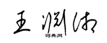 梁锦英王渊湘草书个性签名怎么写