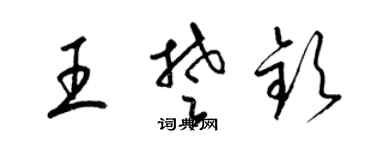 梁锦英王楚钦草书个性签名怎么写