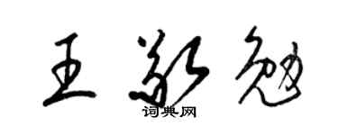 梁锦英王敬勉草书个性签名怎么写