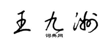 梁锦英王九洲草书个性签名怎么写