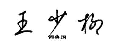 梁锦英王少柳草书个性签名怎么写