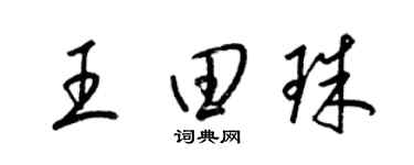 梁锦英王田珠草书个性签名怎么写