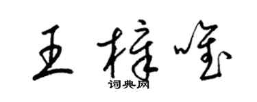 梁锦英王樟唯草书个性签名怎么写