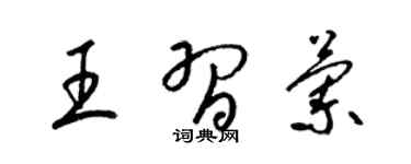 梁锦英王习兰草书个性签名怎么写