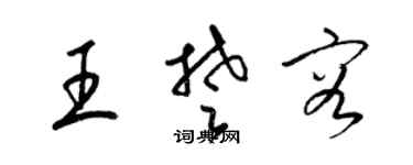 梁锦英王楚容草书个性签名怎么写