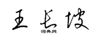 梁锦英王长坡草书个性签名怎么写