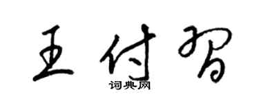 梁锦英王付习草书个性签名怎么写