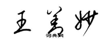 梁锦英王善妙草书个性签名怎么写