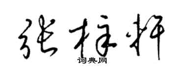 梁锦英张梓轩草书个性签名怎么写