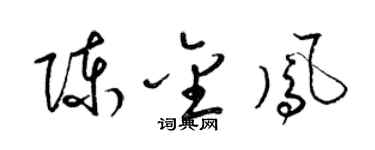 梁锦英陈金凤草书个性签名怎么写