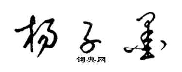 梁锦英杨子墨草书个性签名怎么写