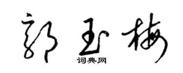 梁锦英郭玉梅草书个性签名怎么写