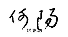 梁锦英何阳草书个性签名怎么写