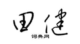 梁锦英田健草书个性签名怎么写