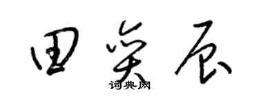 梁锦英田奕辰草书个性签名怎么写