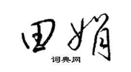 梁锦英田娟草书个性签名怎么写