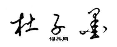 梁锦英杜子墨草书个性签名怎么写