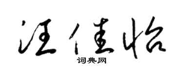 梁锦英汪佳怡草书个性签名怎么写