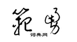 梁锦英范勇草书个性签名怎么写